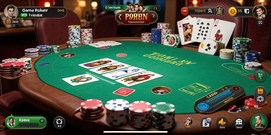 Tampilan gameplay Poker yang seru dan menantang di 3446.