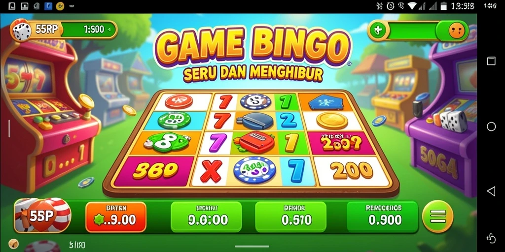 Screenshot gameplay Bingo 55RP yang menarik dan penuh warna.