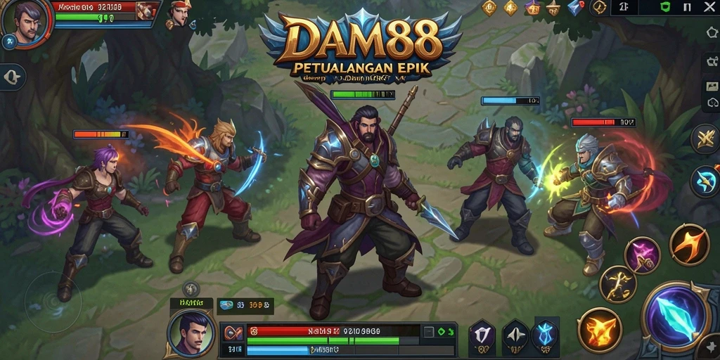 Screenshot permainan DAM88 menampilkan aksi seru dalam pertarungan MMORPG.
