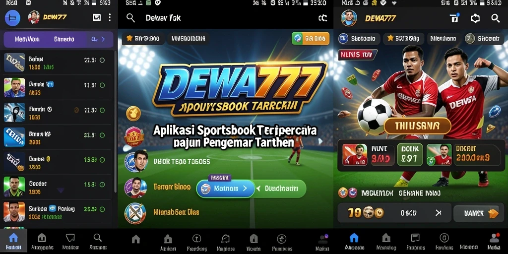 Tampilan utama aplikasi DEWA777 dengan interface sportsbook yang menarik.