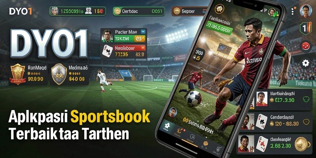 Tampilan menarik dari DYO1 yang menampilkan fitur Sportsbook.