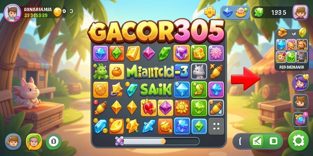 Tampilan gameplay GACOR305 yang penuh warna dan seru.