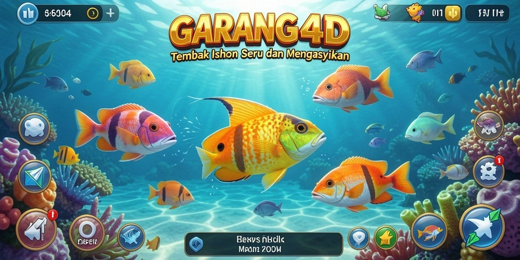 Tangkapan layar gameplay GARANG4D menampilkan aksi tembak ikan yang mendebarkan.