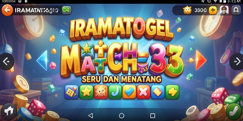 Tangkapan layar gameplay seru dari IRAMATOGEL, menampilkan aksi Match-3.