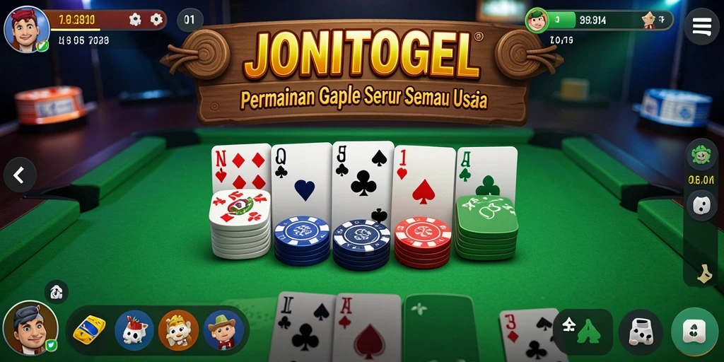 Tampilan menarik dari gameplay Gaple di JONITOGEL.