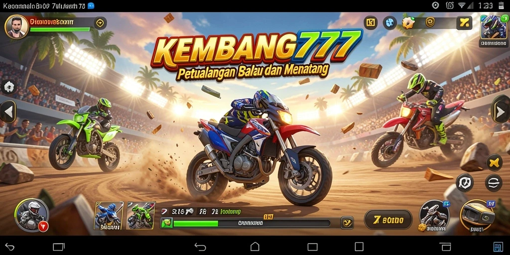 Tampilan gameplay KEMBANG777 yang intens dan mendebarkan saat balapan.