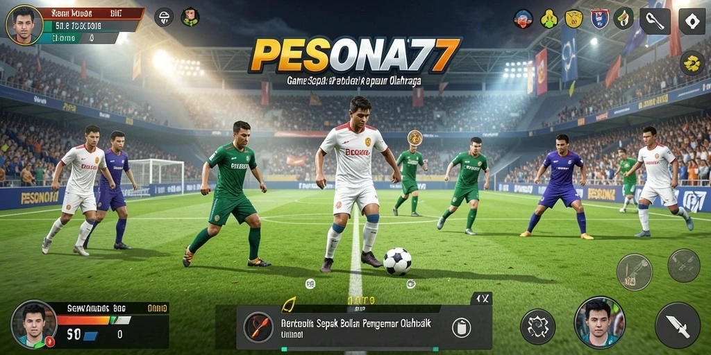 Tampilan gameplay PESONA77 yang menampilkan aksi seru di lapangan.