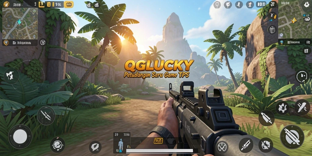 Tampilan gameplay menarik di QGLUCKY dengan aksi TPS seru.