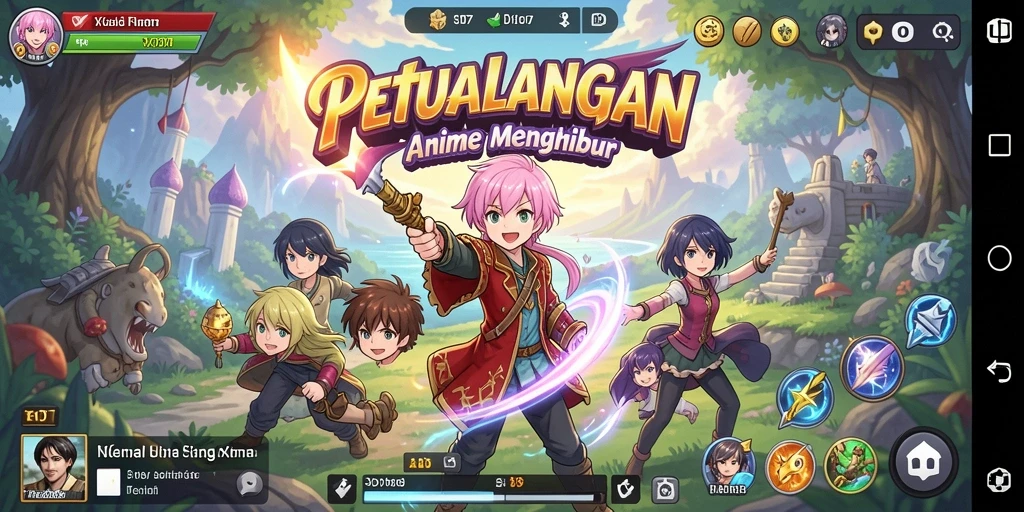 Tampilan gameplay SD107 dengan karakter anime yang menawan.
