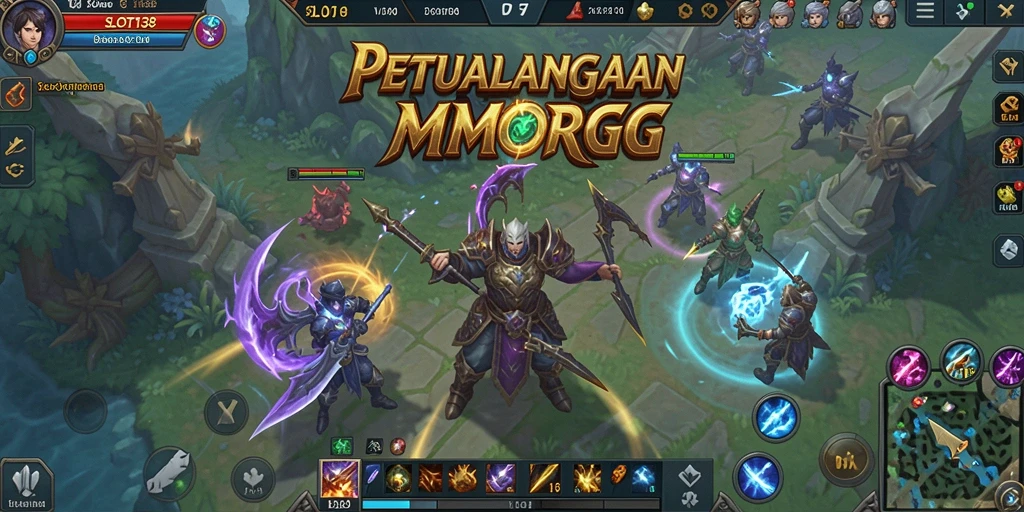 Tampilan gameplay SLOT138 dengan pertempuran seru dan dunia yang luas.