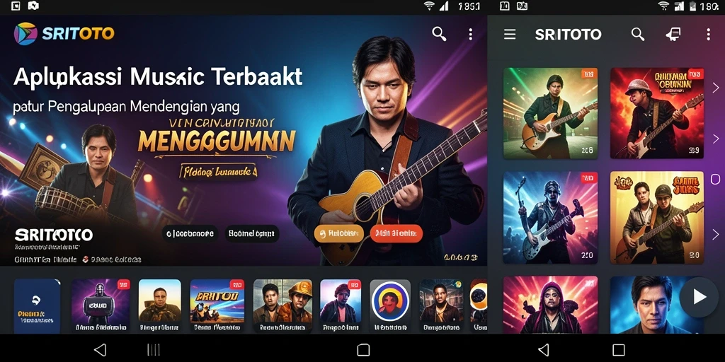Screenshot SRITOTO menunjukkan antarmuka permainan musik yang interaktif dan menarik.