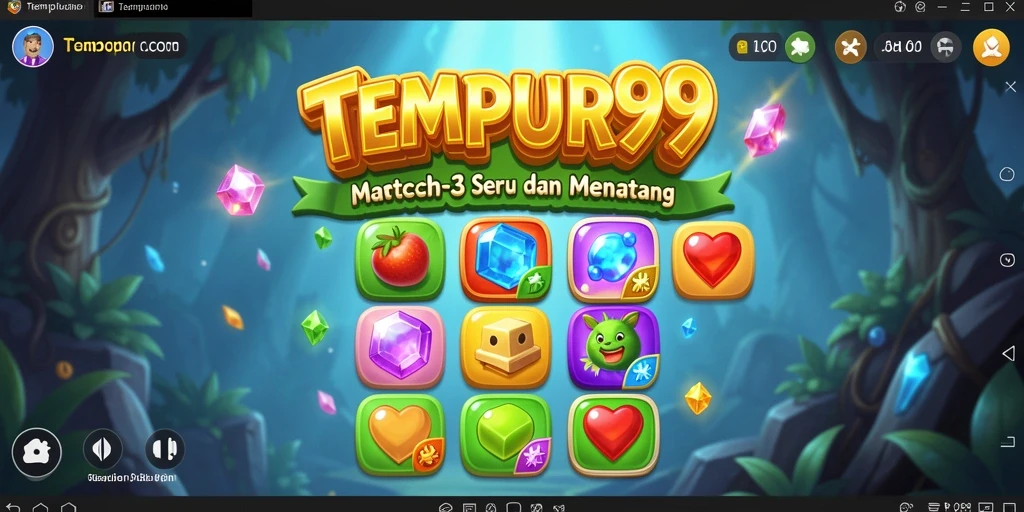 Tampilan gameplay seru TEMPUR99 dengan kombinasi permata Match-3.