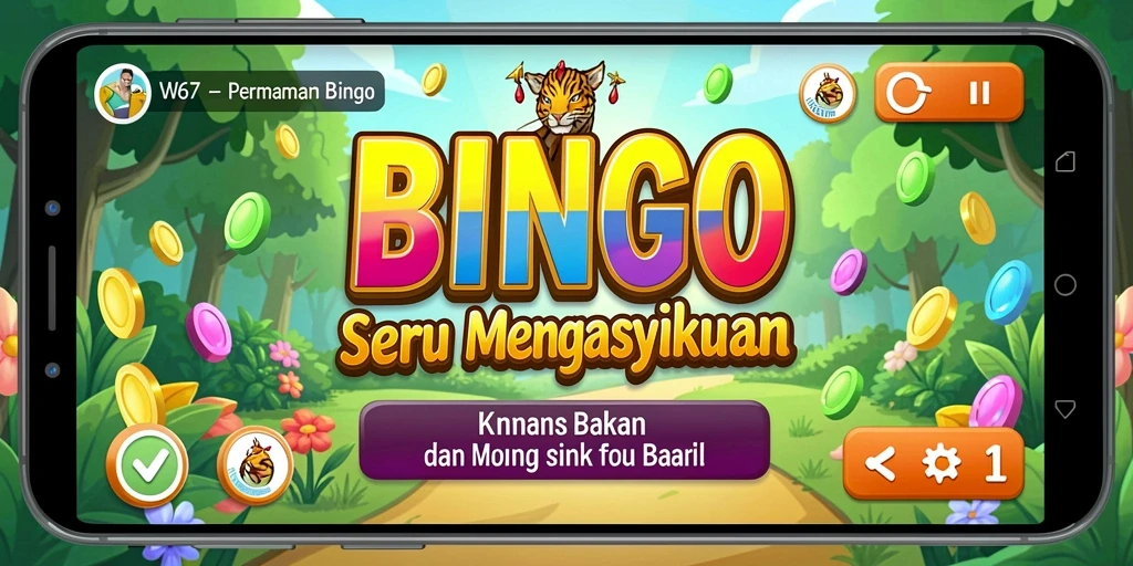 Tampilan screenshot W67 memperlihatkan keseruan bermain Bingo.